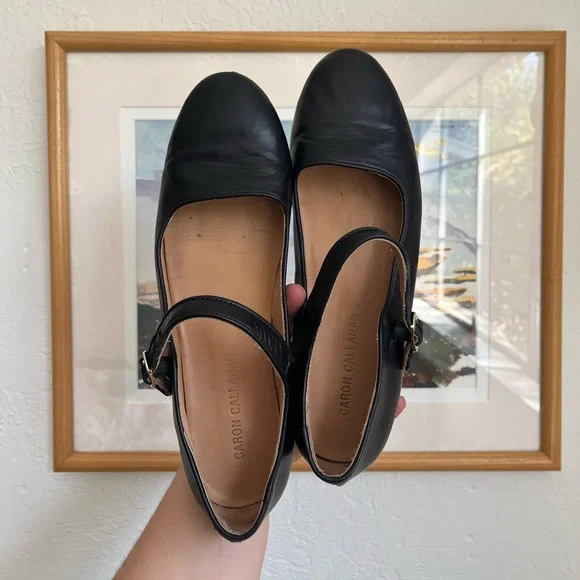 Caron Callahan Ellie Mary Jane Flats in black / leather size 40 - Picture 1 of 10
